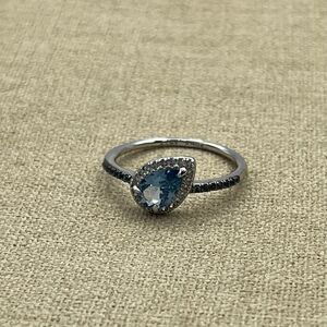 Woman’s lab created blue stone bomb party ring size 8